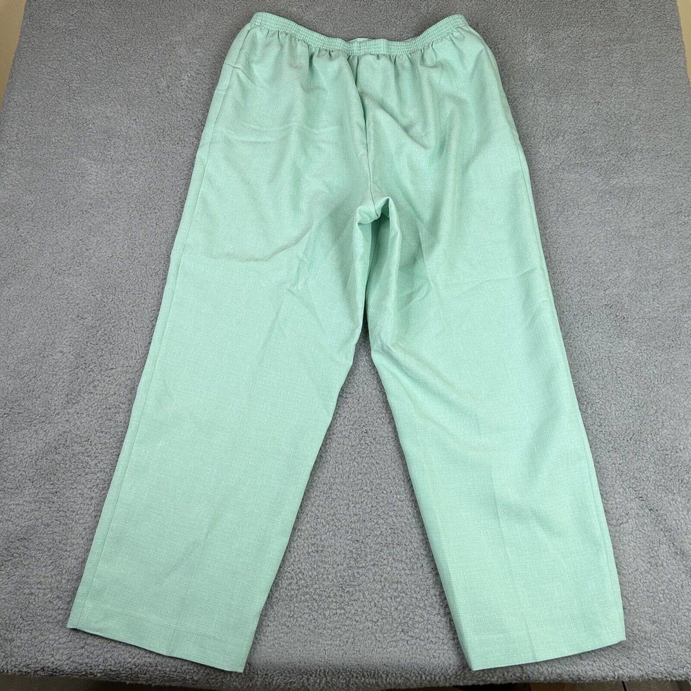 Alfred Dunner Pull On Pants Size 18 Green Comfort Elastic Waist Slacks Pockets - Picture 9 of 10